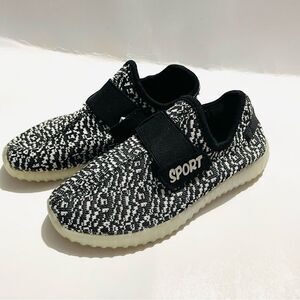 Sport LED light up sneakers shoes black and white kids 5